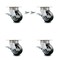 Service Caster 4 Inch Kingpinless Rubber on Aluminum Wheel Caster Brakes 2 Swivel Locks, 4PK SCC-KP30S420-RAR-SLB-BSL-2-SLB-2 - alternate 1
